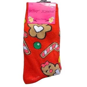Betsey Johnson Christmas Crew Socks 3pk